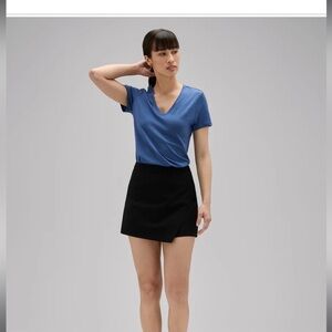 Blue V-Neck Short Sleeve Tee